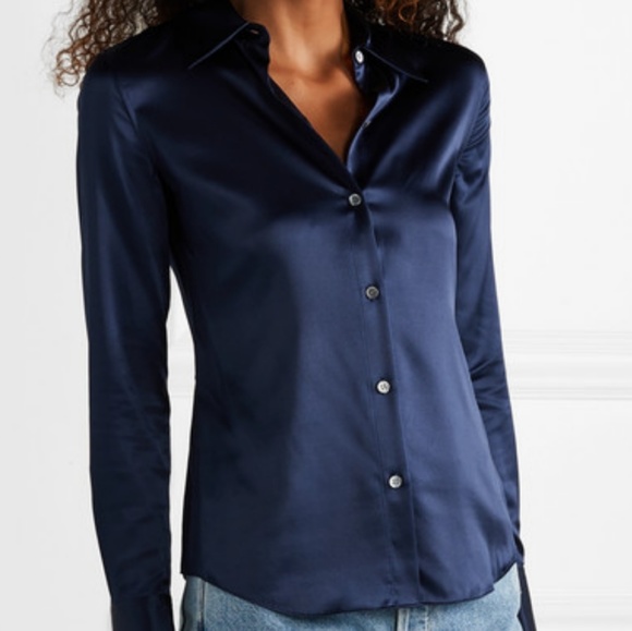 theory stretch silk blouse